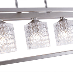 5 - Light Crystal Kitchen Island Linear Pendant 10015AS