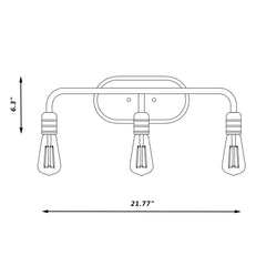 3 - Light Dimmable Vanity Light 10503BK-BD