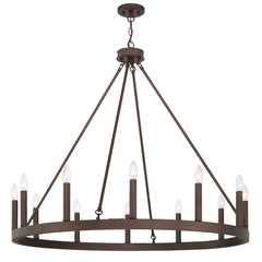 12 - Light Candle Style Wagon Wheel Chandelier 10552-ORB