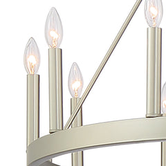 12 - Light Candle Style Wagon Wheel Chandelier 10552AS