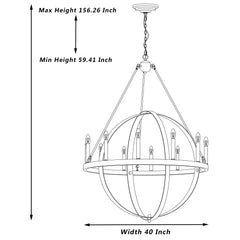 12 - Light Geometric Candle Style Wagon Wheel Chandelier 10552CR-BK-BD