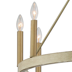 12 - Light Candle Style Wagon Wheel Chandelier 10552WO-BD