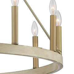 12 - Light Candle Style Wagon Wheel Chandelier 10552WO-BD