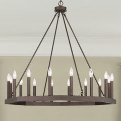 16 - Light Candle Style Wagon Wheel Chandelier 10586-ORB