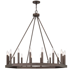 16 - Light Candle Style Wagon Wheel Chandelier 10586-ORB