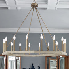 16 - Light Candle Style Wagon Wheel Chandelier 10586WO-BD