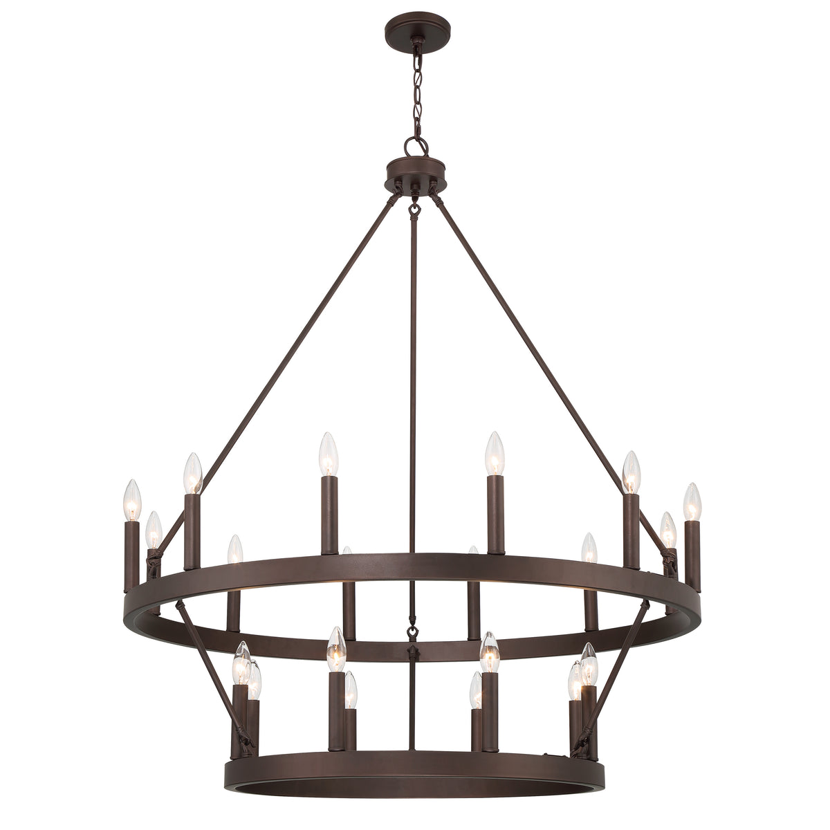 20 - Light Wagon Wheel Candle Style Chandelier 10588-ORB