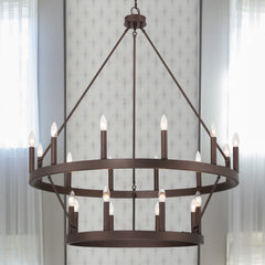 20 - Light Wagon Wheel Candle Style Chandelier 10588-ORB