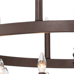 20 - Light Wagon Wheel Candle Style Chandelier 10588-ORB