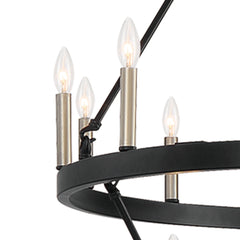 20 - Light Wagon Wheel Candle Style Chandelier 10588BK-BD