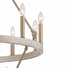 20 - Light Wagon Wheel Candle Style Chandelier 10588WO-BD