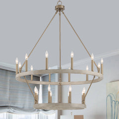 20 - Light Wagon Wheel Candle Style Chandelier 10588WO-BD