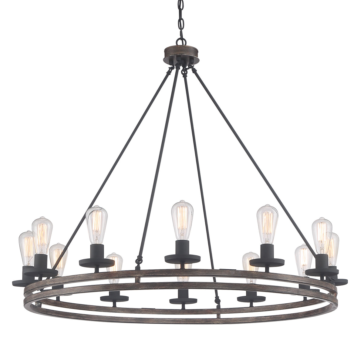 12 Light Candle Style Wagon Wheel Chandelier 10596DW-AZ