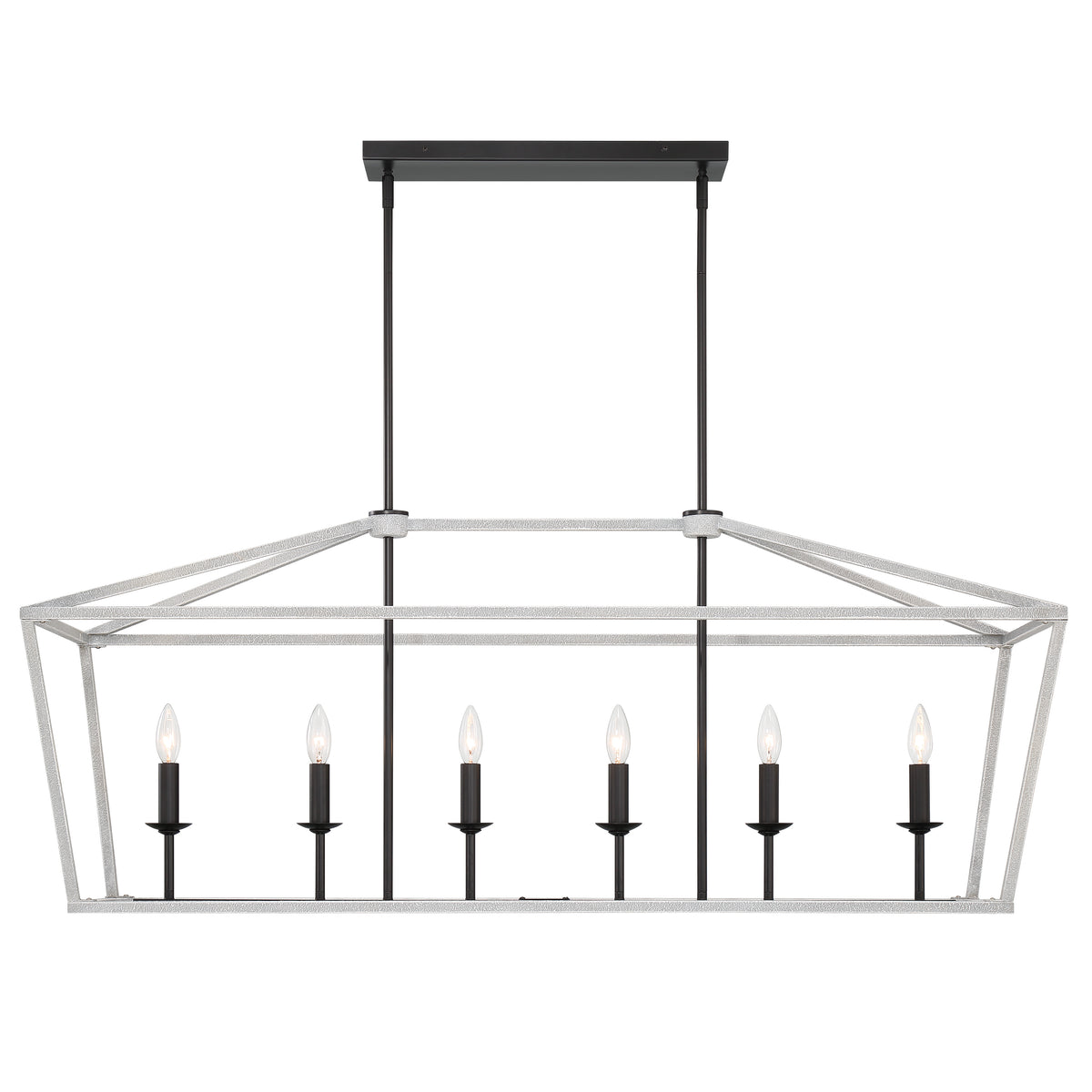 6 - Light Kitchen Island Linear Pendant 12036-CW-BK