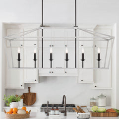 6 - Light Kitchen Island Linear Pendant 12036-CW-BK