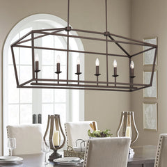 6 - Light Kitchen Island Linear Pendant 12036-ORB