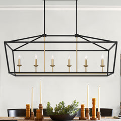 6 - Light Kitchen Island Linear Pendant 12036BK-BD