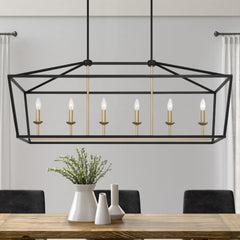 6 - Light Kitchen Island Linear Pendant 12036BK-BD