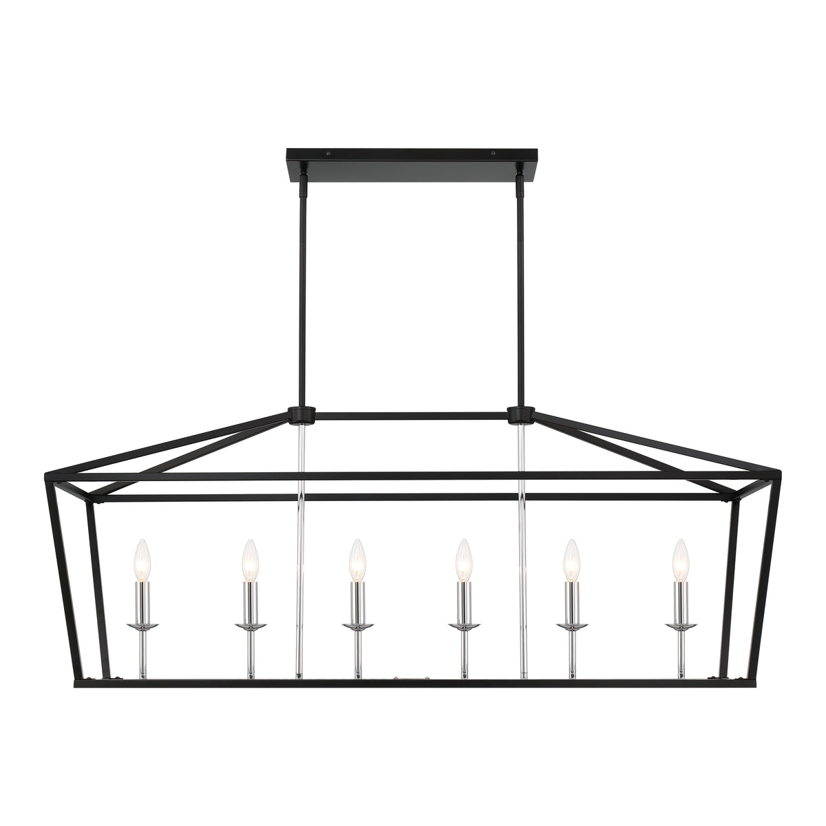 6 - Light Kitchen Island Linear 12036BK-CH