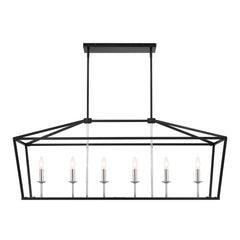 6 - Light Kitchen Island Linear 12036BK-CH