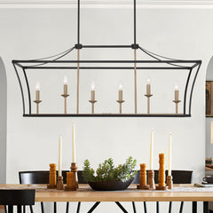 6 - Light Kitchen Island Linear Pendant 13116-BK-BD