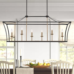 6 - Light Kitchen Island Linear Pendant 13116-BK-BD