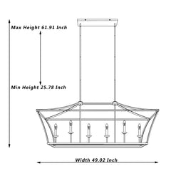 6 - Light Kitchen Island Linear Pendant 13116-BK-BD