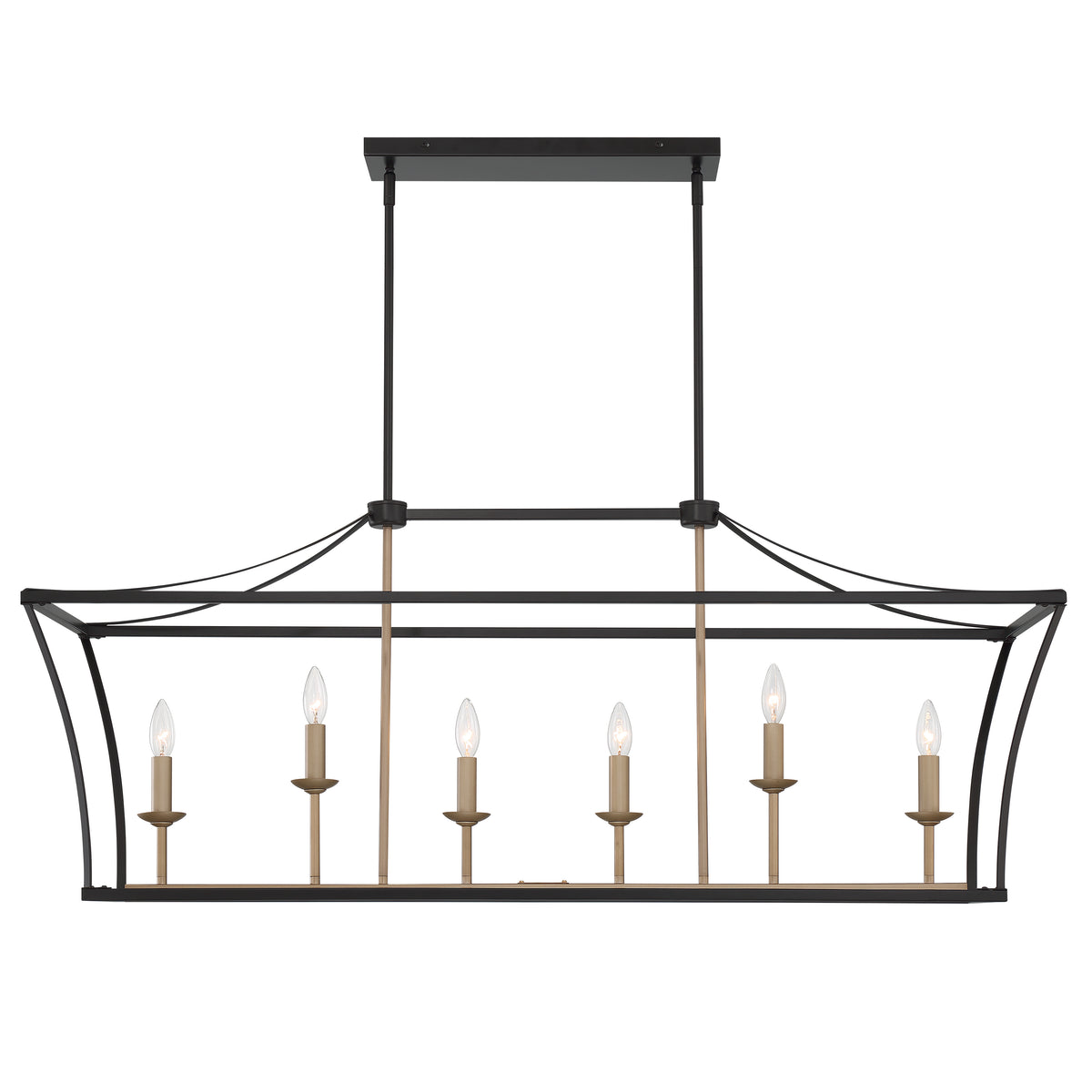 6 - Light Kitchen Island Linear Pendant 13116-BK-BD