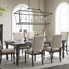 6 - Light Kitchen Island Linear Pendant 13116-BK-CH