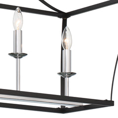 6 - Light Kitchen Island Linear Pendant 13116-BK-CH