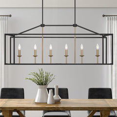 6 - Light Kitchen Island Linear Pendant 15056-BK-BD