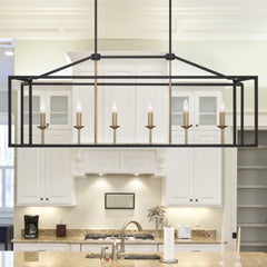 6 - Light Kitchen Island Linear Pendant 15056-BK-BD