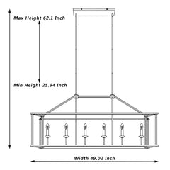 6 - Light Kitchen Island Linear Pendant 15056-BK-BD