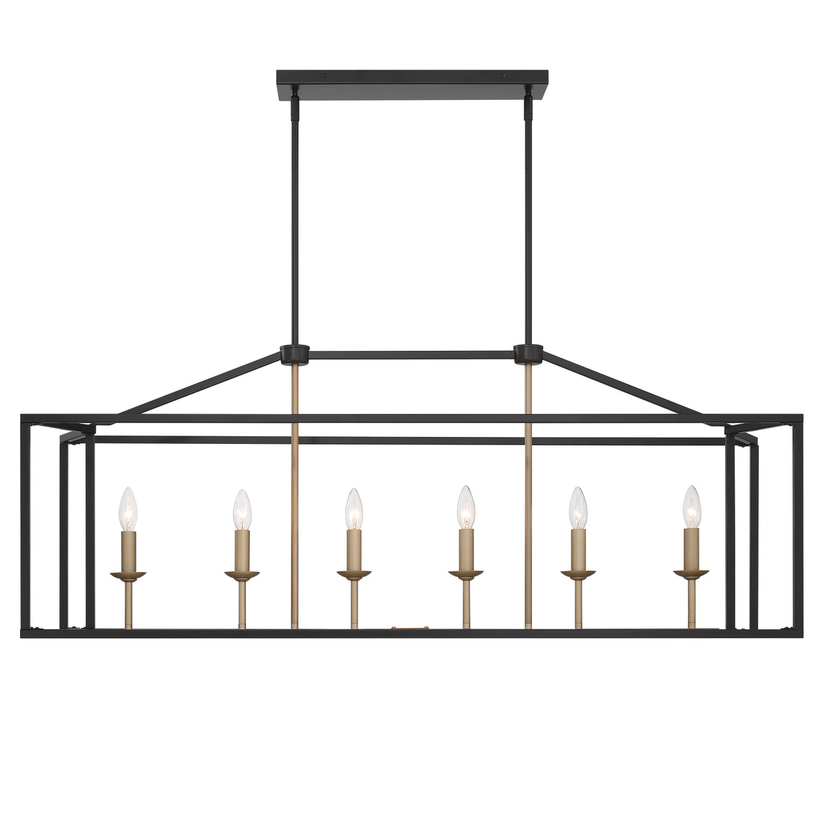 6 - Light Kitchen Island Linear Pendant 15056-BK-BD