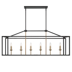 6 - Light Kitchen Island Linear Pendant 15056-BK-BD