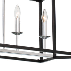 6 - Light Kitchen Island Linear Pendant 15056-BK-CH