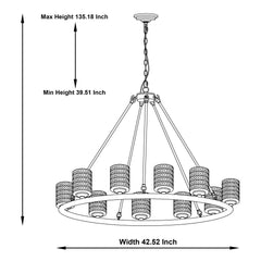 10 Light Crystal Wagon Wheel Candle Style Chandelier MLT6110AS