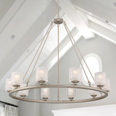 10 Light Crystal Wagon Wheel Candle Style Chandelier MLT6110AS