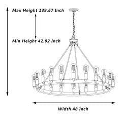 20 - Light Candle Style Wagon Wheel Chandelier MLT6220LT-BK-BD