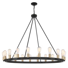 20 - Light Candle Style Wagon Wheel Chandelier MLT6220LT-BK-BD