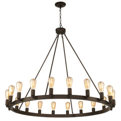 20 - Light Candle Style Wagon Wheel Chandelier MLT6220LT-ORB-BD