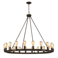 20 - Light Candle Style Wagon Wheel Chandelier MLT6220LT-ORB-BD