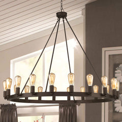 20 - Light Candle Style Wagon Wheel Chandelier MLT6220LT-ORB-BD