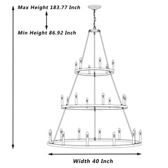 26 - Light Candle Style Wagon Wheel Chandelier MLT9126LT-BK-BD