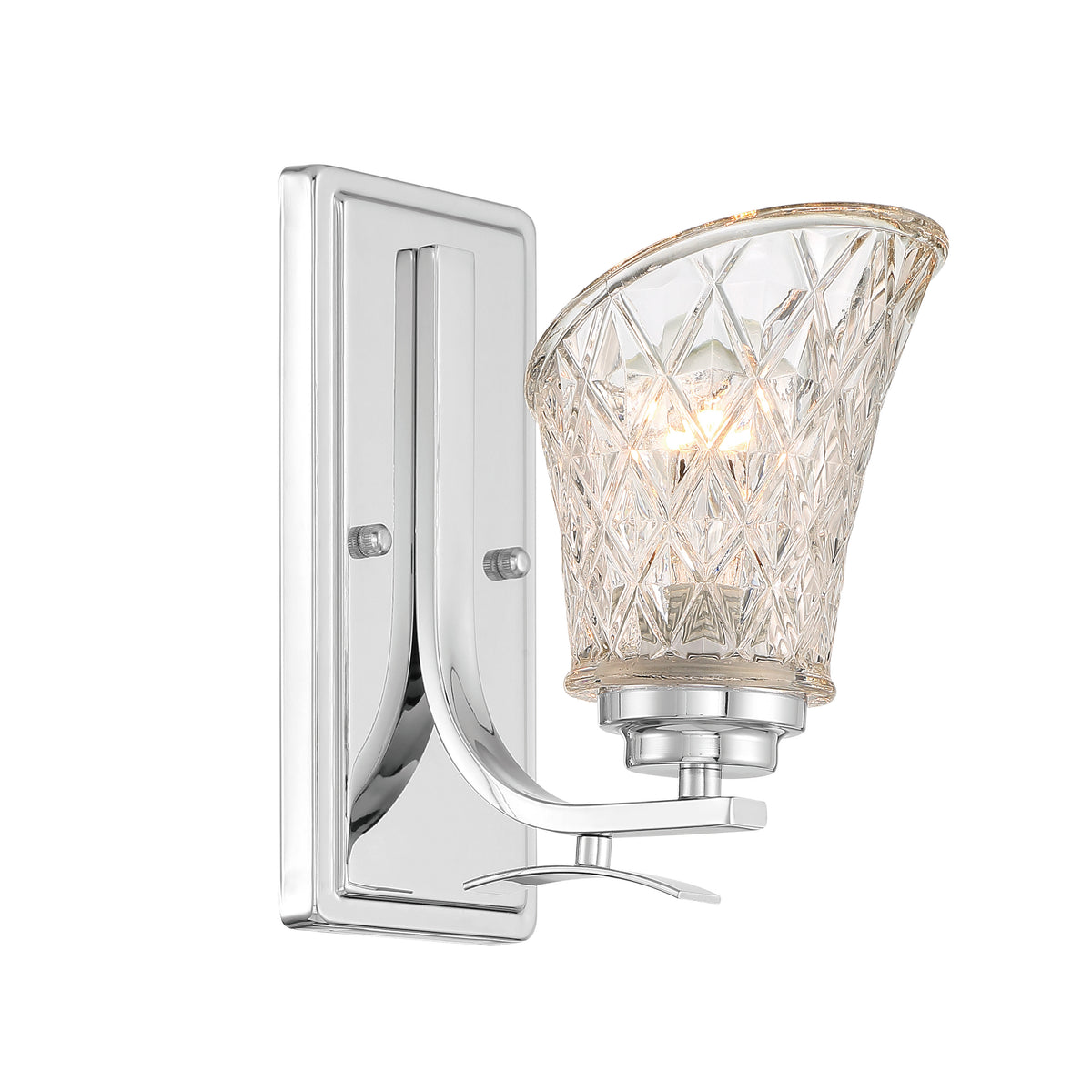 1 - Light Dimmable Chrome Armed Sconce S1001CH-R03