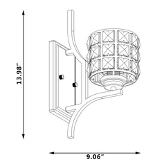 1- Light Weathered Black Armed Sconce S4001BK-BS01