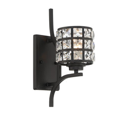 1- Light Weathered Black Armed Sconce S4001BK-BS01