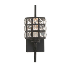 1- Light Weathered Black Armed Sconce S4001BK-BS01