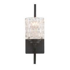 1- Light Dimmable Weathered Black Armed Sconce S4001BK-C03