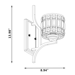 1- Light Vintage Black Armed Sconce S4001BK-MS02